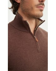 YE-6738-204 Pull col camionneur - Marron vintage