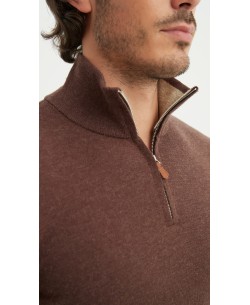 YE-6738-204 Pull col camionneur - Marron vintage