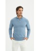 YE-6738-206 Pull col camionneur - Bleu jeans
