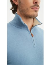 YE-6738-206 Pull col camionneur - Bleu jeans