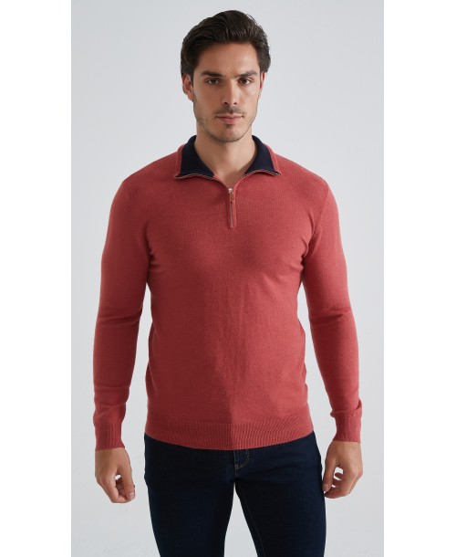 YE-6738-207 Pull col camionneur - Terracotta