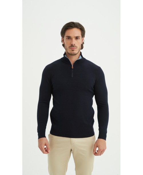 YE-6738-204 Pull col camionneur - Marine vintage