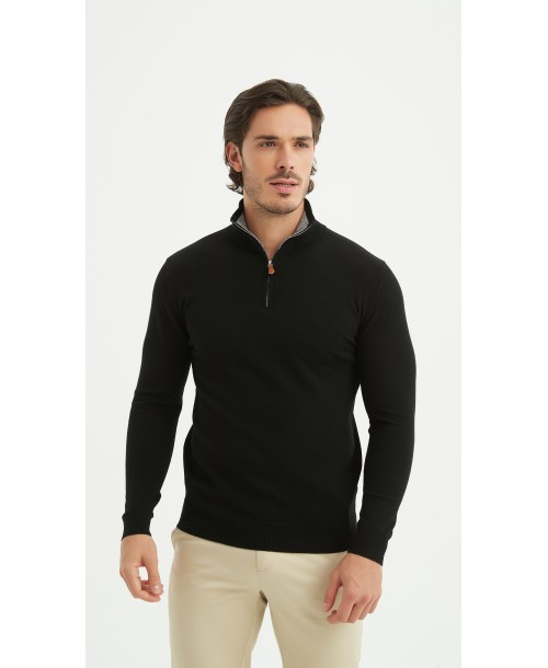 YE-6738-210 Pull col camionneur - Noir