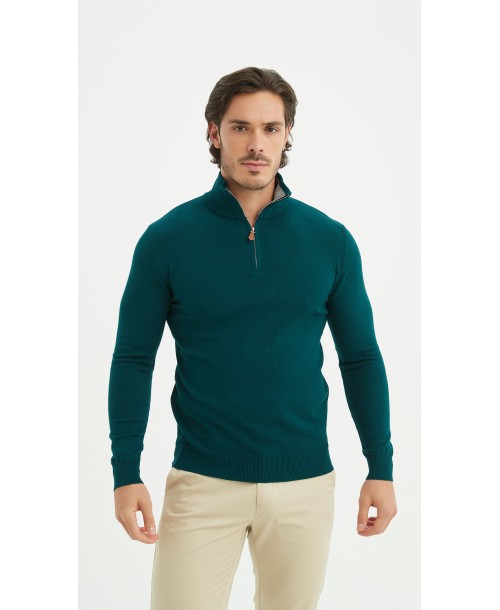 YE-6738-211 Pull col camionneur - Vert amazonie