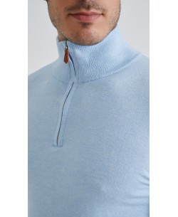 YE-6738-212 Pull col camionneur - Bleu azur