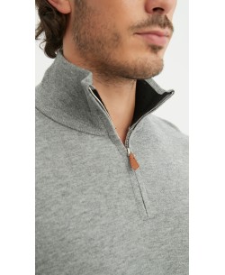 YE-6738-214 Pull col camionneur - Gris argent