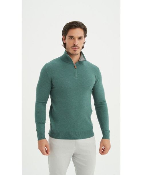 YE-6738-216 Pull col camionneur - Vert menthe
