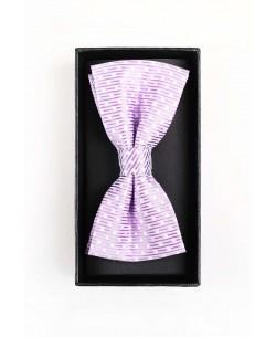 BT-0567 Lilac printed bow tie in box & pocket square