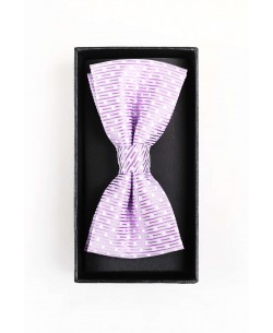 BT-0567 Coffret noeud papillon & pochette à motifs en parme