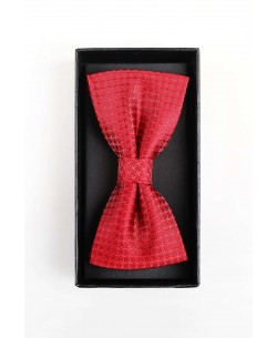 BT-0622 Red bow tie in box & pocket square