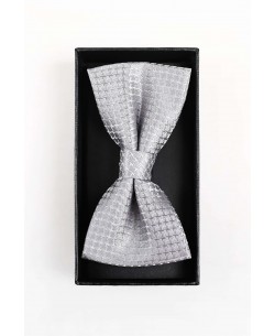 BT-0623 Grey bow tie in box & pocket square