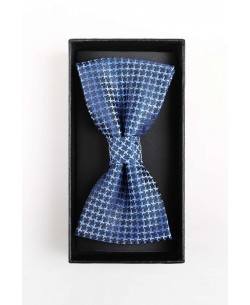 BT-0625 Blue bow tie in box & pocket square