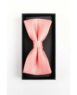 BT-0626 Coffret noeud papillon rose poudré & pochette