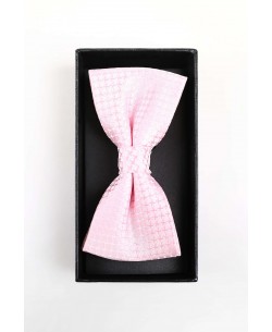 BT-0627 Pink bow tie in box & pocket square