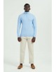 YE-6738-102 High zip neck sky blue vintage jumper