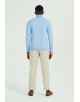YE-6738-102 High zip neck sky blue vintage jumper