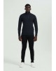 YE-6738-104 High zip neck navy blue vintage jumper
