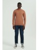 YE-6738-115 High zip neck camel jumper