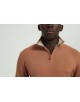 YE-6738-115 High zip neck camel jumper