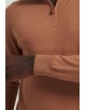 YE-6738-115 High zip neck camel jumper
