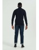 YE-6738-117 High zip neck navy blue jumper