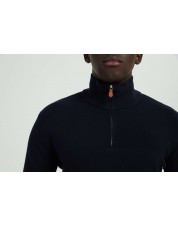 YE-6738-117 High zip neck navy blue jumper