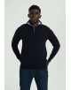 YE-6738-117 High zip neck navy blue jumper