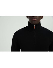 YE-6738-118 High zip neck black jumper