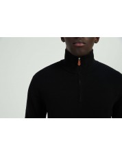 YE-6738-118 High zip neck black jumper