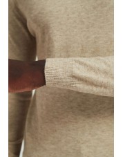 YE-6741-101 Beige turtle neck jumpers