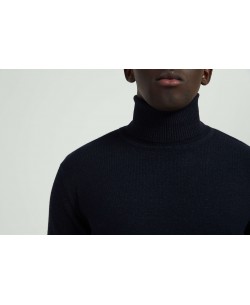 YE-6741-104 Navy blue vintage turtle neck jumpers