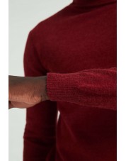 YE-6741-113 Burgundy vintage turtle neck jumpers