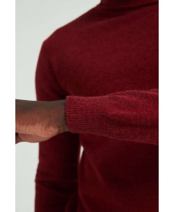 YE-6741-113 Burgundy vintage turtle neck jumpers