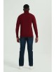 YE-6741-114 Pull col roulé bordeaux