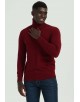 YE-6741-114 Pull col roulé bordeaux