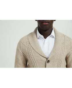 YE-6854-101 Cardigan cable knit beige jumper