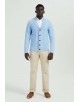 6854-102 Cardigan torsadé bleu chiné