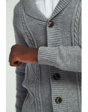 YE-6854-103 Cardigan cable knit grey jumper