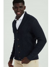 YE-6854-104 Cardigan torsadé marine vintage