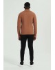 6854-115 Cardigan torsadé camel