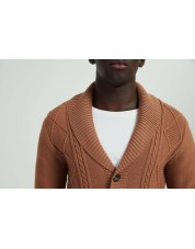 YE-6854-115 Cardigan torsadé camel