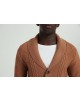 6854-115 Cardigan torsadé camel