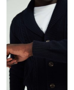 YE-6854-117 Cardigan cable knit navy jumper