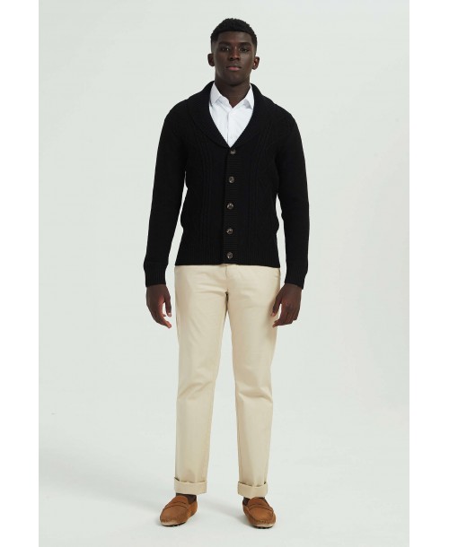 6854-118 Cardigan torsadé noir