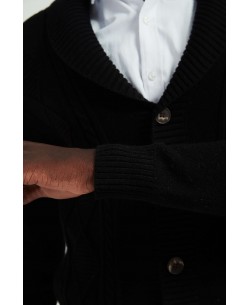 6854-118 Cardigan torsadé noir