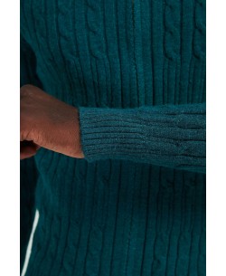 6855-106 Gilet zip torsadé vert