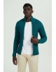 6855-106 Gilet zip torsadé vert