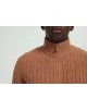 6855-115 Gilet zip torsadé camel