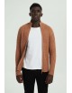 6855-115 Gilet zip torsadé camel