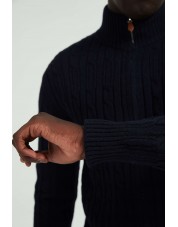 YE-6855-117 Knitted dark blue jumper